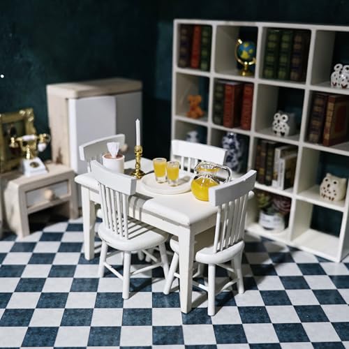 Miniature Furniture Storage Rack 1/12 Dollhouse Furniture 16 Grid Shelf Bookshelf Display Shelf Wall Rack Stand Mini House Scene Decoration (Beige) - style: Beige