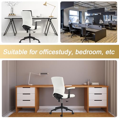 Tallew 4 Pcs Office Chair Covers Set Computer Universal Stretchable Protective Chair Seat Covers Desk Armrest Slipcovers Pads Office Cushion Backrest for Rotating (Cream,Lamb Fleece) - color: Cream