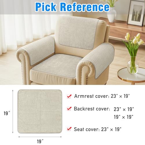 Couch Arm Covers, Sofa Arm Covers, Waterproof Armrest Cover for Sofa, Armchair, Loveseat, Headrest Cover, Non-Slip Recliner Arm Cover, Arm Chair Covers Set of 2 (Taupe, 19"×19") - color: Taupe, size: 19" x 19" - 2 pcs