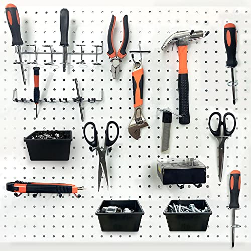 258pcs Pegboard Hooks, Pegboard Accessories Organizer Kit, Pegboard Set for Organizing Various Tools, Metal Pegboard Hooks Assortment, Peg Board Bins, Peg Lock