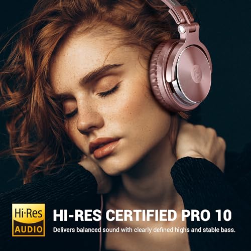 OneOdio Wired Over Ear Headphones Studio Monitor & Mixing DJ Stereo Headsets with 50mm Neodymium Drivers and 1/4 to 3.5mm Jack for AMP Computer Recording Podcast Keyboard Guitar Laptop - Pink - color: Pink