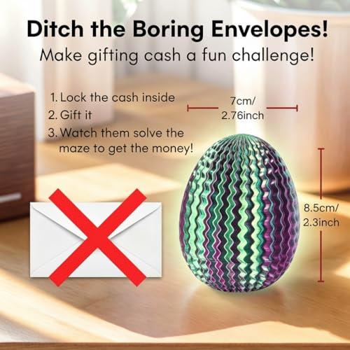 Maze Puzzle Box for Cash Gift, Money Holder Gift Box | Maze puzzle, hidden cash compartment, money gift, birthday anniversary, brain teaser, surprise holder gift for teens & adults - color: Red-green-blue