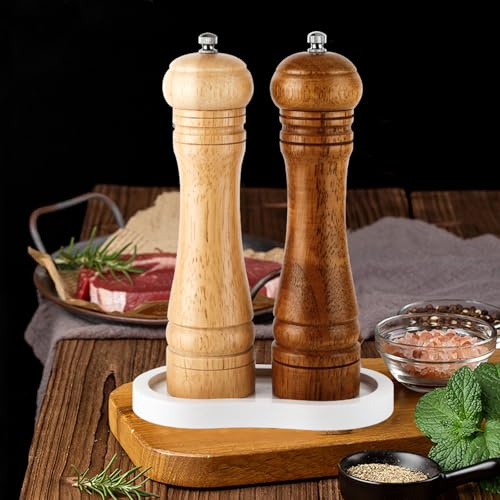 Salt and Pepper Wood Mill Tray, White colour Pepper Grinder Rest, Work Surface and Dining Table Protector (Pepper mill not included) - color: K White Colours Mill Tray