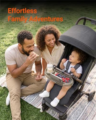 Mamazing 3 in 1 Universal Stroller Snack Tray with Cup & Phone Holder | Stroller Accessory Fits UPPAbaby Vista/Cruz, Nuna TRVL, Ultra Air, Air Lux & More Folds with Stroller for Easy Travel