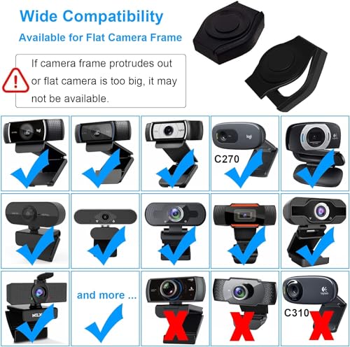 3 Pack Knomix Universal Webcam Cover Desktop Computer External Webcam Lens Cover Shutter Cap Hood, Streaming Web Camera Privacy Cover Clip for Logitech HD Pro Webcam C270/C615/C920/C930e/C922X etc.