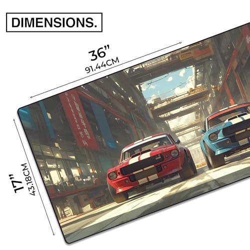 MPCO. Original Large Gaming Desk Mat – 36" x 17" Aeroglyde Manga Motors Megumis-Mustangs Full Desk Mouse Pad for Smooth Precision – Non-Slip, Washable Extra-Large PC Mouse Pad for Gaming Sessions - color: AeroGlyde Megumis-Mustangs