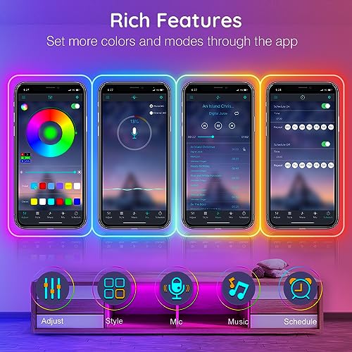 AILBTON 100Ft Neon Rope Lights,Flexible Led Rope Lights Control with App/Remote,Multiple Modes Music Sync Gaming RGB Led Neon Lights for Bedroom Outdoor - size: 100FT