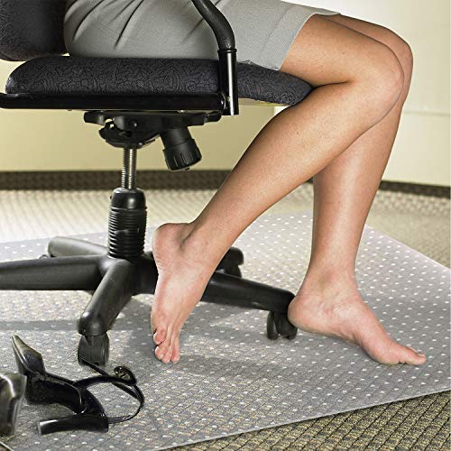 Kuyal Desk Chair Mat for Carpet, 51'' x 63'' Rectangle Transparent Mats for Chairs Good for Desks, Office and Home, Easy Glide, Protects Floors for Low and No Pile Carpeted Floors - size: 51"x63" for Carpet