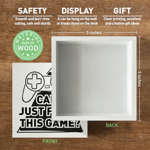 Gamming Desk Decor, Gaming Decor Gifts for Gammer Boys Teens Room Bedroom Game Room Decoration and Accessories, Wooden Box Sign 5 x 5 Inch - color: Game