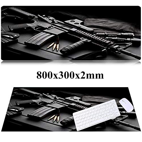 31.5x11.8 Inch Non-Slip Long Extended Large Gaming Mouse Pad with Stitched Edges XL Laptops Keyboard Mouse Mat(AK47) - color: AK47