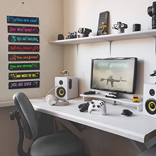 Maitys Game Room Decor for Boys Bedroom, Inspirational Wall Decoration, Wood Gaming Room Decor for Boys Playroom, Christmas Hanging Plaques Signs for Teen Gamer Bedroom