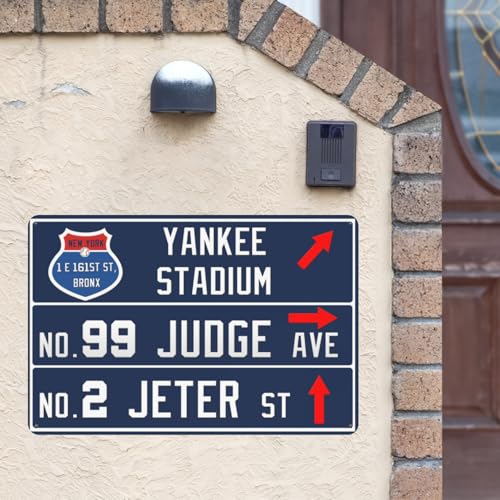 12” x 8” Yankee Wall Decor Art Poster, New York NY Baseball Metal Tin Sign, Yankee Gifts for Boys Men Home Room Decor - color: team 31