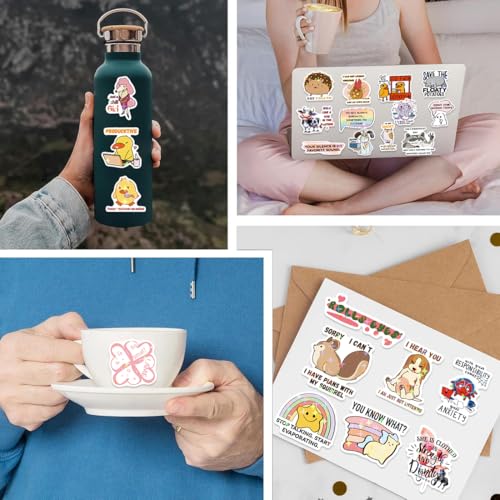 Funny Holographic Stickers for Adults, 150Pcs Sarcastic Stickers Vinyl Hilarious Meme Decals for Kindle Phone Case Bumper Water Bottles Laptops Scrapbook