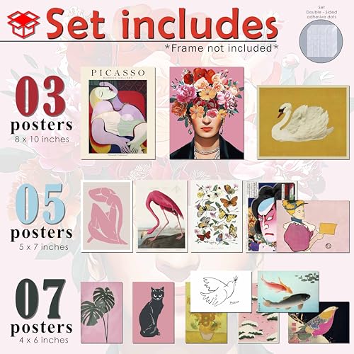MAZUKO 15 PCS Eclectic Wall Art Decor, Modern Maximalist Wall Prints for Bedroom, Posters for Room Aesthetic, Wall Collage Kit Pictures for Living Room (UNFRAMED) - color: Electic art 2, size: 8 x 10 inches