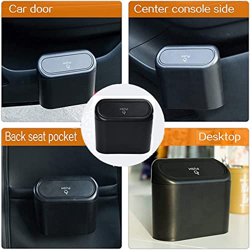 Car Trash Can with Lid, Mini Universal Vehicle Mini Leakproof Garbage Can Bin with 30pcs Trash Bags,Waterproof Car Bin for Front Back Seat Accessories for Auto Office Home(Black) - size: Car Trash Can - Black with 30 Trash Bags