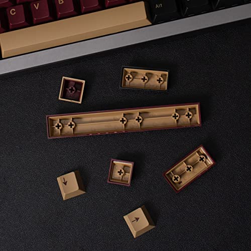 Sumgsn 163 Keys Double Shot Keycaps Cherry Profile Red Samurai Keycaps Set Fit for 61/64/87/104/108 Cherry Mx Switches ISO ANSI Layout Mechanical Keyboard - color: Red Samurai Keycaps