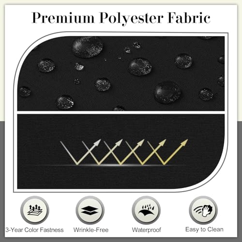 Cozyide Outdoor Chair Cushions, Waterproof Patio Seat Cushions with Adjustable Straps, Square Corner Patio Chair Cushions for Garden, Black, 18.5x16x3 Inch (Pack of 4) - color: Black, size: 18.5x16x3 Inch (Pack of 4)