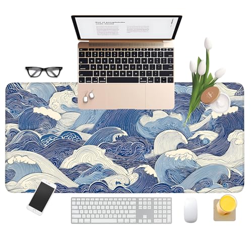Ocean Waves Extended Gaming Mouse Pad 35.4 x 15.7 Inch – Stylish Desk Mat for Gaming, Office, and Study with Non-Slip Rubber Base - color: #41, size: 35.4 x 15.7 Inch