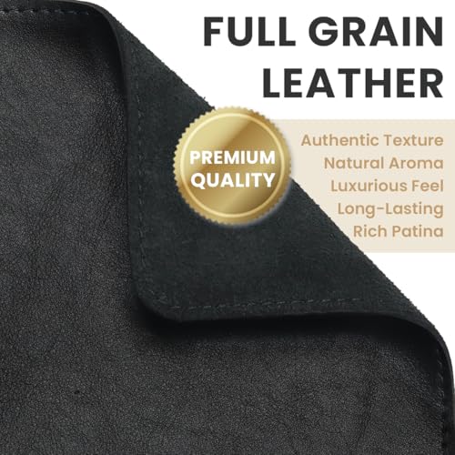 Full Grain Genuine Leather Desk Pad – Black (XL) - Premium Desk Mat with Non-Slip Backing, Thick 3mm, Office Desk Protector for Work & Gaming (Extra Large 35.4 x 15.7 inch) - color: Black