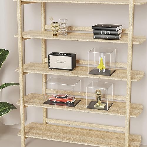 Acrylic Box with Matt Black Base, Simple Self-Assembly Display Case, 14'' Tall Case with Lid for Collectibles, Toys and Jewelry (10x10x14 inch) - color: Matt Black, size: 10x10x14 inch