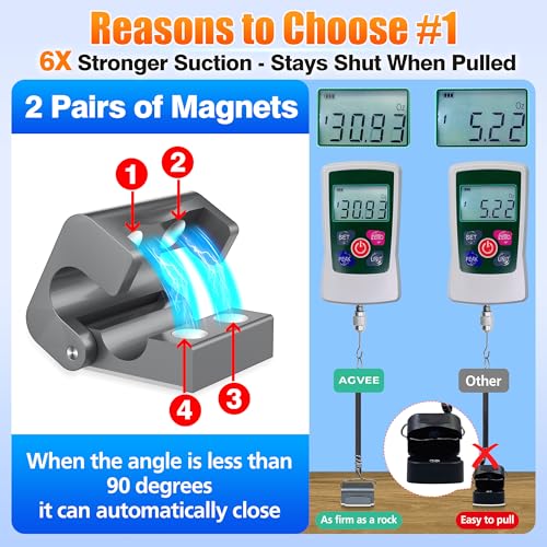AGVEE 8 Pack Magnetic Cord Organizer Clips, 10mm Ultra-Thin Aluminum Cable Management Holder, 2 Pairs of Strong Magnets Keeper for Home Desk Office Gadgets Accessories, Residue-Free Tape, Dark Gray - color: Dark Gray, size: 8 Pack
