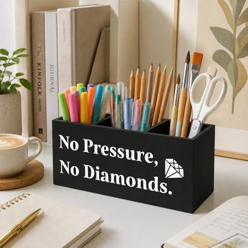 Inspirational Pen Holder for Desk, Motivational Gifts for Women Men, Positive Affirmation Quotes Wooden Box Sign Desk Storage Organizer for Home Office Decoration - color: Positive Quotes