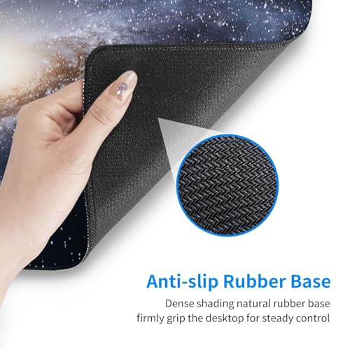 Galaxy Gaming Mouse Pad, Space Universe Starry Nebula Large Extended Desk Mat 11.8X 31.5 inches with Non-Slip Base & Stitched Edges, Waterproof Desk Mat for Office, Home, Laptop, Computer Keyboard - color: Galaxy_07