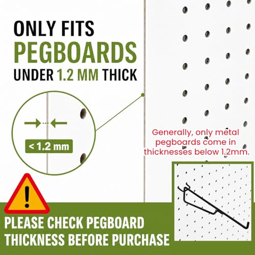 14 Pack Pegboard Shelf Hooks, Only Fits Pegboards Under 1.2mm Thick | 8 Inch Metal Peg Board Bracket, Peg Board Shelving Hook Accessories, Utility Tool Hangers Set for Garage, Craft