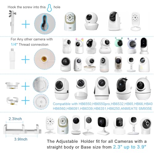 67" Adjustable Height Baby Monitor Floor Stand Compatible with Nanit Pro & Flex Stand,Babysense HDS2/V43,HelloBaby HB65/HB6550/Pro/HB6560/HB66,Infant Optics DXR-8 Pro,Also Cameras with 1/4 Connection
