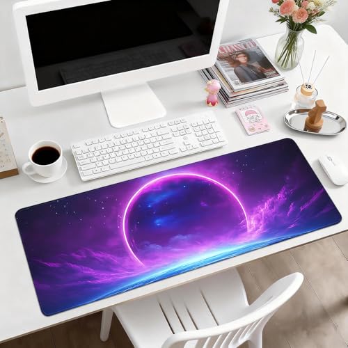 Gaming Desk Mat with Silky Smooth Surface & Exquisite Patterns,31.5x11.8 Inches Large-Sized Mouse Pad, Perfect for Extended Gaming,Work,and Home Office Decor (Starry Sky 1) - color: Starry Sky 1