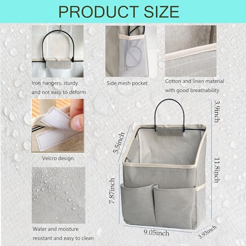 2 Pack Wall Hanging Storage Bag,Wall Hanging Organizer with Pockets, Hanging storage basket for Dormitory Bathroom Bedroom (Grey-upgraded) - color: Grey(2 Pcs)