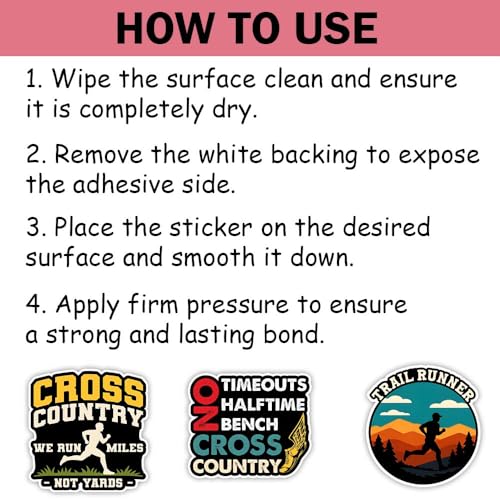 SODAVA Cross Country Running Sticker Pack 10PCS - 3in, Funny XC Runner Stickers for Water Bottle Laptop Phone Case Trail Running Decals Waterproof Vinyl for Runners - color: Running