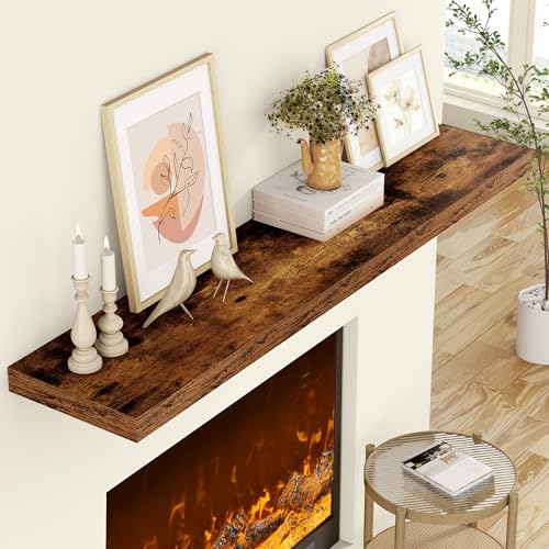 36 Inch Floating Shelves, 12 Inch Deep Floating Shelves for Wall, Extra Deeper & Thicker Wooden Wall Shelf with Invisible Brackets, Shelf for Bedroom Home Decor(Rustic Brown, Set of 2) - color: Rustic Brown, size: 36"W x 12"D x 2"H, Set of 2