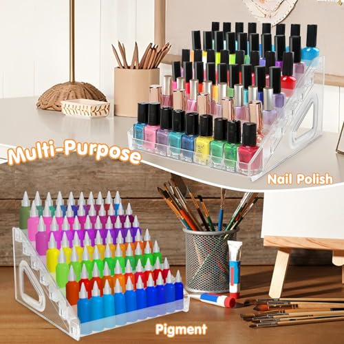 2 Pack Clear Acrylic Mini Brand Display Shelf, 7 Tiers Miniature Toys Organizer Holder Storage Rack for Mini Collectible Toys (Mini Brand Not Included)