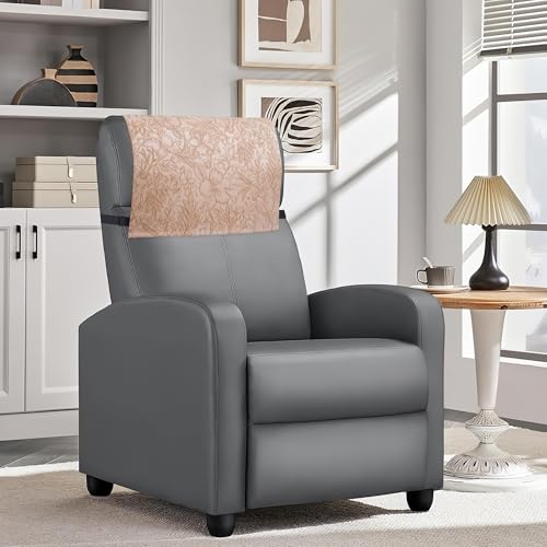 Recliner Headrest Protector,Non Slip Waterproof Headrest Cover,Leather Recliner Headrest Cover for Sofa,Furniture,Living Room,Office Chair(1-Carved Apricot) - color: 1-carved Apricot