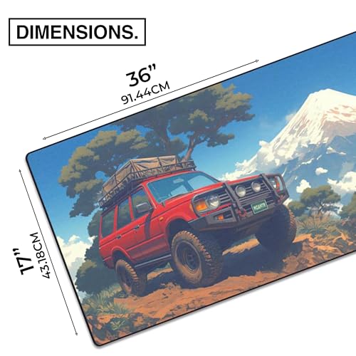 MPCO. Original Large Gaming Desk Mat – 36" x 17" Duraglyde Manga Motors Osakas-Overlander Full Desk Mouse Pad for Smooth Precision – Non-Slip, Washable Extra-Large PC Mouse Pad for Gaming Sessions - color: DuraGlyde Osakas-Overlander