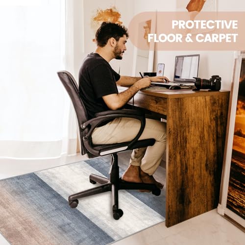 Office Chair Mat for Hardwood Floor, 2.62 lbs Anti-Slip Hi-Q Desk Chair Mat, 48x36, Simple Style - color: M, size: 48" x 36"