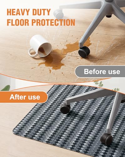 Carvapet 36x48 Office Chair Mat for Hardwood Floor - Heavy Duty Desk Floor Protector, Silent Smooth Glide Rolling Gaming Chair Mat with Skid-Resistant Backing - color: Diamond Pattern