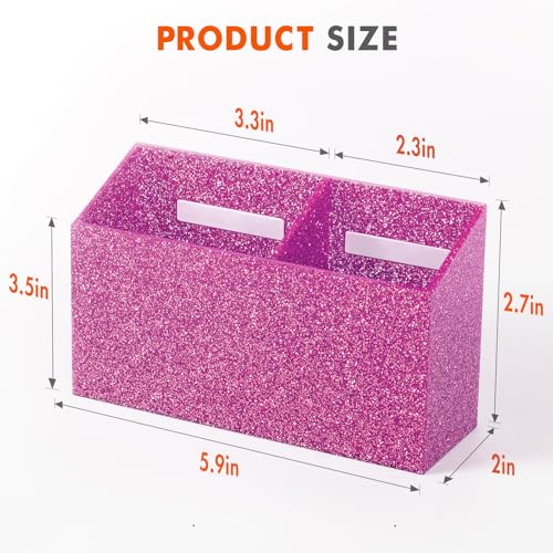 BEYGORM Magnetic Dry Erase Marker Holder for Whiteboard,Non-slip Acrylic Magnet Pen Holder for Fridge Refrigerator,Locker Organizer for Work,Locker Accessories,Pencil Cup for Desk(Bling Pink) - color: Bling Pink