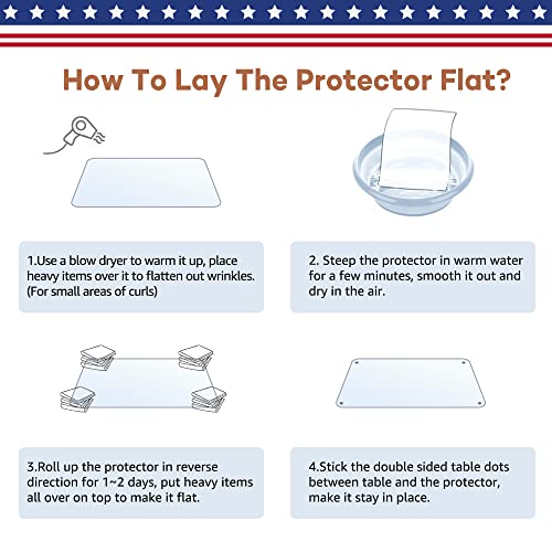 RostiKong 35 x 35 Inch Clear Plastic Square Table Top Protector Thick Waterproof Transparent Tablecloth Cover Mat Non Slip PVC Vinyl Table Liner Pad Waterproof Dining Beside Sofa Coffee Tabletop Cloth - color: Upgraded Clear Rectangle Shape, size: 35" x 3