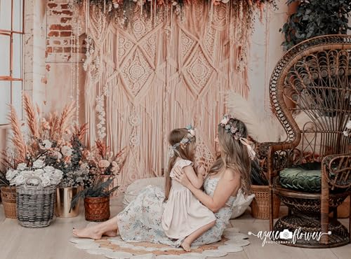 Kate 10x6.5ft/3x2m Boho Backdrop Floral Brick Wall Interior Decoration Digital Printed Cloth Background Photo Studio Props - size: 10x6.5ft