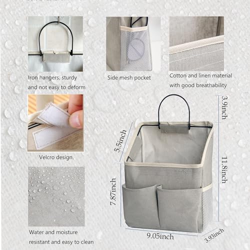 4pcs Wall Hanging Storage Bag,Wall Hanging Organizer bags with Pockets, Wall Organizer Storage for Dormitory Bathroom Bedroom (Grey-upgraded) - color: Grey(4 Pcs)