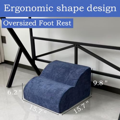 Foot Rest for Under Desk at Work.Multifunctional 3-Tier Foot Stool,with Washable Footrest.for Under Desk,Office Chair Gaming Chair & Sofa,Leg Elevation Pillow,Supports Posture (Dark Blue) - color: Dark Blue