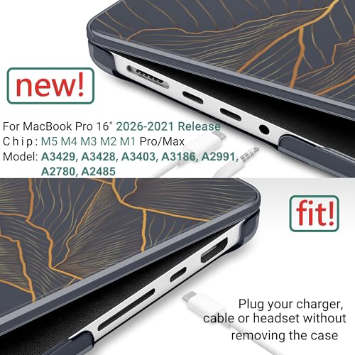 DONGKE Compatible with MacBook Pro 16 Inch Case (2026-2021 Release, M5 M4 M3 M2 M1 Pro/Max Chip), Plastic Hard Shell Cover with Keyboard Cover & Screen Protector for MacBook Pro 16", Abstract Mountain - color: Abstract Mountain X692