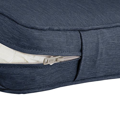 Classic Accessories Montlake Water-Resistant 21 x 20 x 4 Inch Outdoor Back Cushion Slip Cover, Patio Furniture Cushion Cover, Heather Indigo Blue, Patio Furniture Cushion Covers - color: Heather Indigo, size: 21 x 20 x 4 Inch