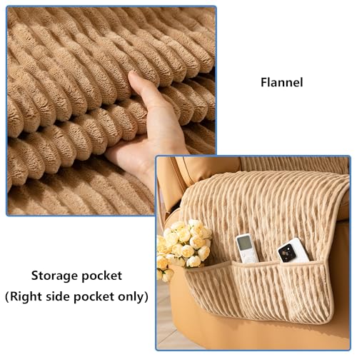 Recliner Chair Covers That Stay in Place, Waterproof Recliner Sofa Cover, Non-Slip Chair Protector, Washable Furniture Cover for Dogs, Cats and Kids (LightCoffee, 23.6"Recliner Chair) - color: Lightcoffee