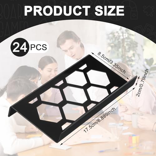 Yalikop 24 Pcs Trading Card Risers for Display Case Acrylic Modular Display Risers for Cardshow Vendor Sport Card Board Game (Large Honeycomb) - style: Large Honeycomb