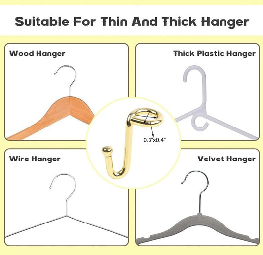 Metal Clothes Hanger, 36 Pack Connector Hooks Stable Gold Metal Outfit Hangers Extender Clips Organizer Strong Mini Cascading Hanger Hooks