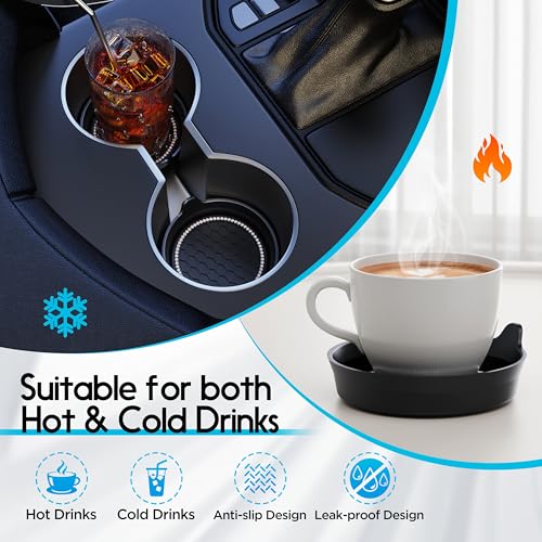 Amooca Car Cup Coaster Universal Non-Slip Cup Holders Bling Crystal Rhinestone Car Interior Accessories 2 Pack Black - color: Black, size: 2 Pack