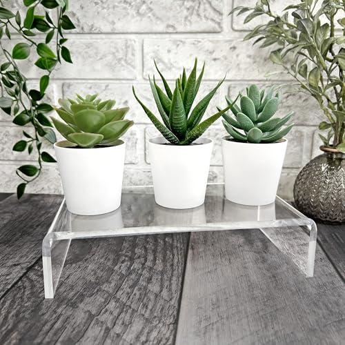 Plymor Clear Acrylic Rectangular Display Riser, 2" H x 8" W x 4" D (1/4" thick) - size: 2" x 8" x 4"